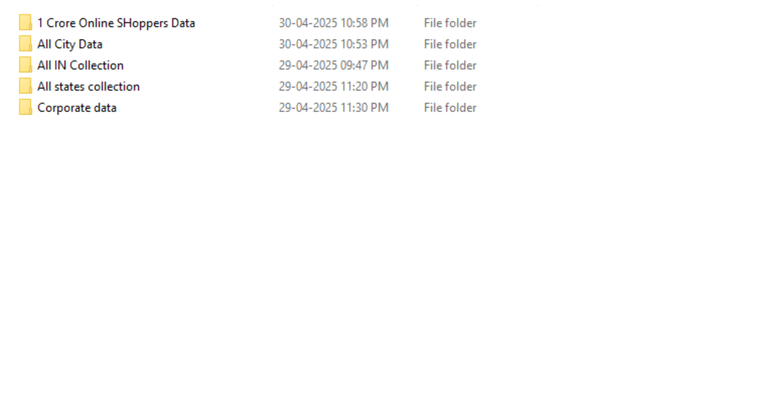 All Data List
